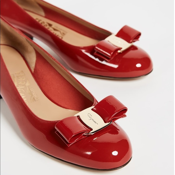 Salvatore Ferragamo Shoes - Classic Salvatore Ferragamo Vara Low Heel Bow Tie Pumps Rosso NWOT Sz7 authentic